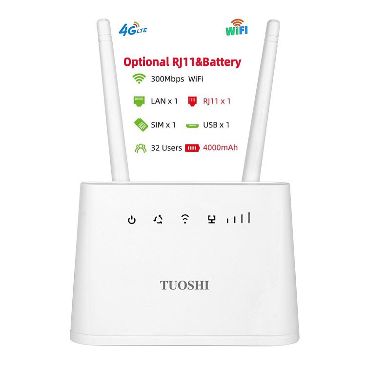 Tuoshi Mini Portable Unlocked Voice call Voip RJ11 CPE wireless Modem 300mbps mobile wi fi 4g lte sim router 3g 4g lte low price
